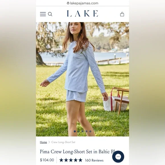 LAKE Pajamas Striped Women's Set XXL - Picture 4 of 6